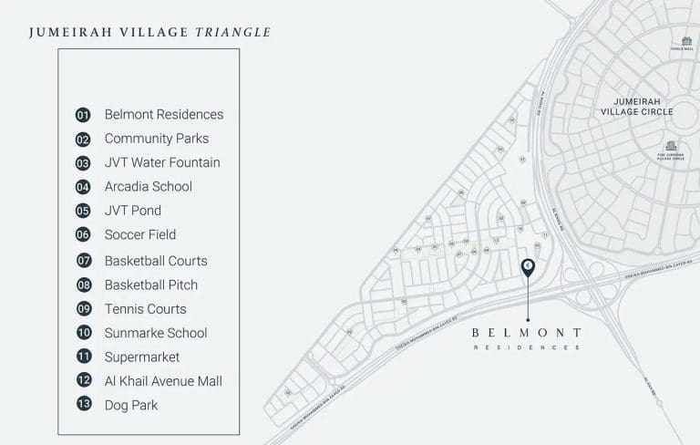 Belmont Residences at JVT Dubai Master Plan