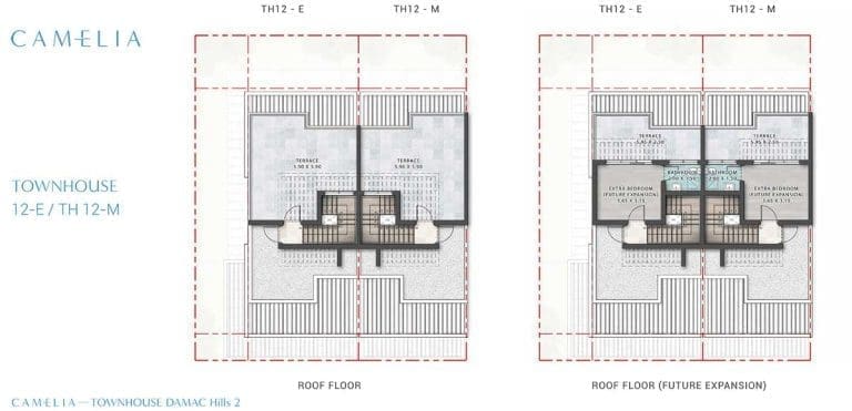 Camelia Villas 3 Bedroom Type 12-E – TH 12-M Floor Plans 2