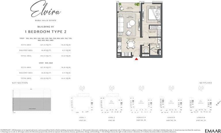 ELVIRA Building 01 1 Bedroom Type 2 Apartment Floor Plans 1