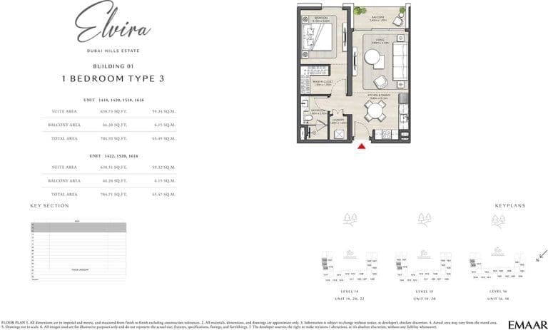 ELVIRA Building 01 1 Bedroom Type 3 Apartment Floor Plans 5