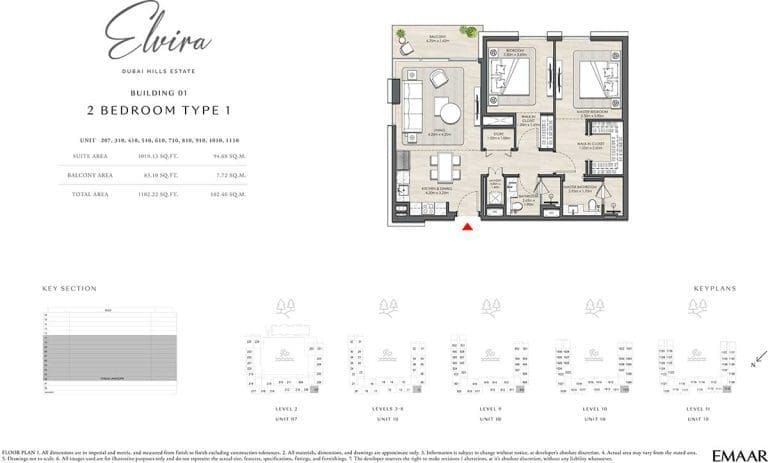 ELVIRA Building 01 2 Bedroom Type 1 Apartment Floor Plans 1