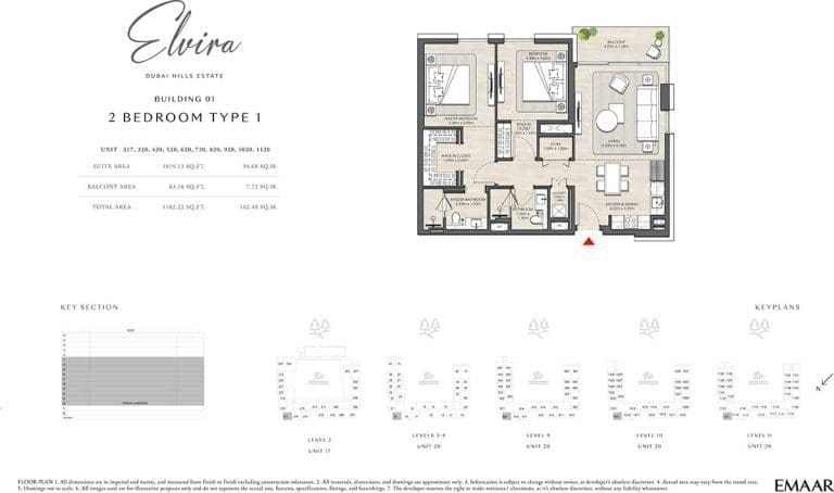 ELVIRA Building 01 2 Bedroom Type 1 Apartment Floor Plans 2
