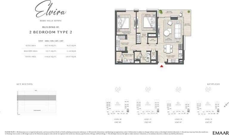 ELVIRA Building 01 – 2 Bedroom Type 2 Apartment Floor Plans 2