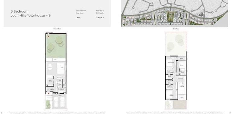 Jouri Hills 3 Bedroom Townhouse Type B Floor Plans
