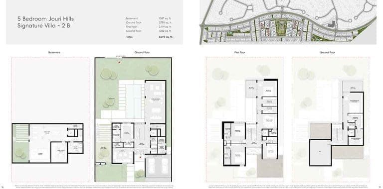 Jouri Hills 5 Bedroom Signature Villa Type 2-B Floor Plans