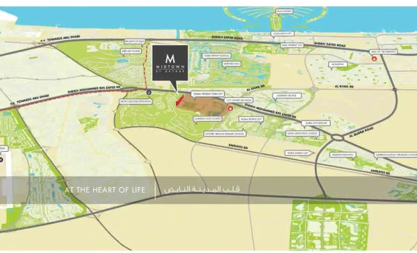 Midtown Mesk Dubai Location Map