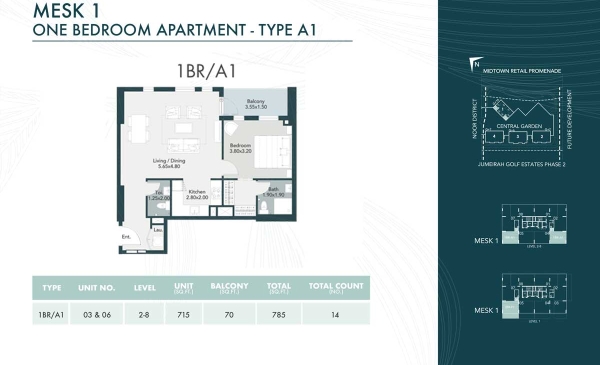 Midtown Mesk Dubai Floor Plans