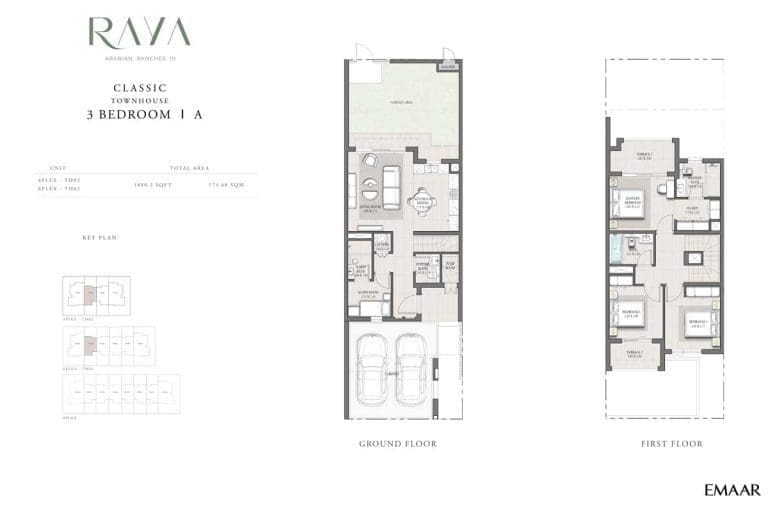 Raya 3 Bedroom Classic Townhouse A Floor Plans
