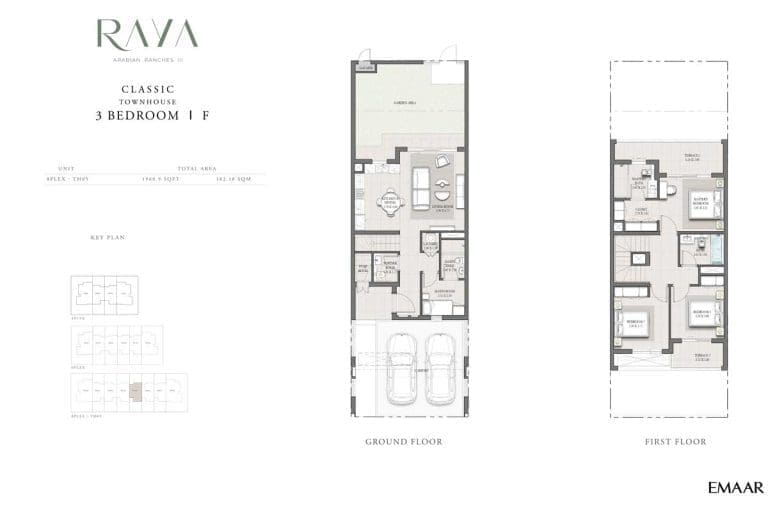 Raya 3 Bedroom Classic Townhouse F Floor Plans