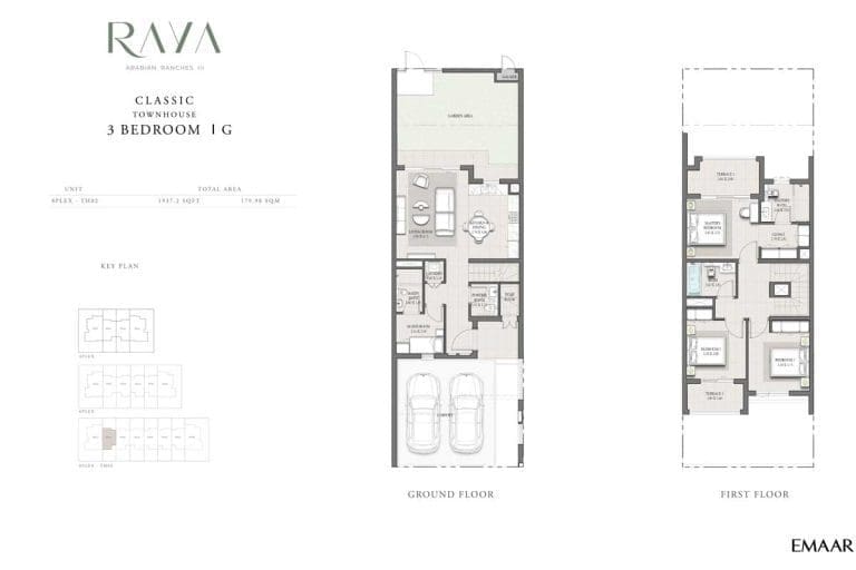Raya 3 Bedroom Classic Townhouse G Floor Plans