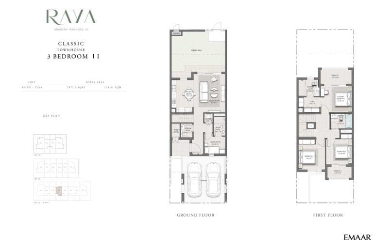 Raya 3 Bedroom Classic Townhouse I Floor Plans