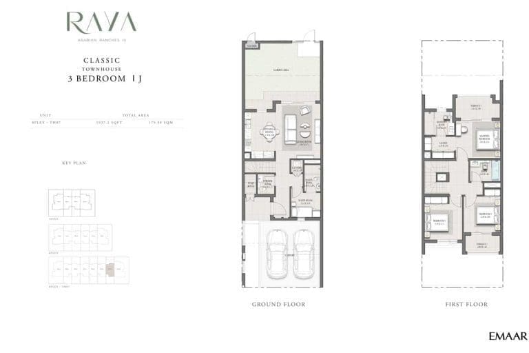 Raya 3 Bedroom Classic Townhouse J Floor Plans
