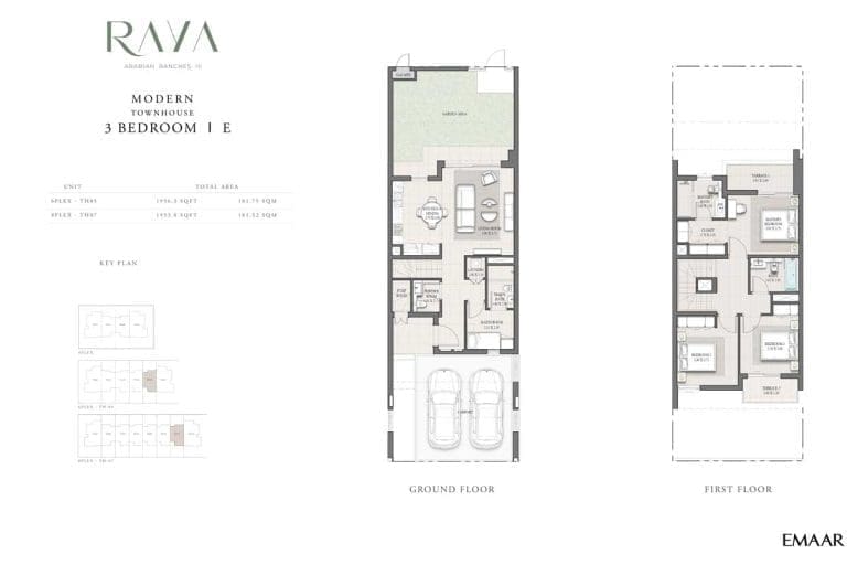 Raya 3 Bedroom Modern Townhouse E Floor Plans