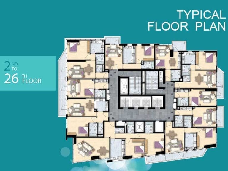 Al Manara Tower Typical 02-26 Floor Plan