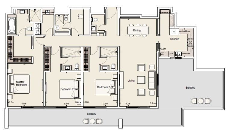 Belgravia 1 – 3 Bedroom Apartment 06 Floor Plans