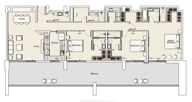 Belgravia 1 – 3 Bedroom Apartment 07 Floor Plans