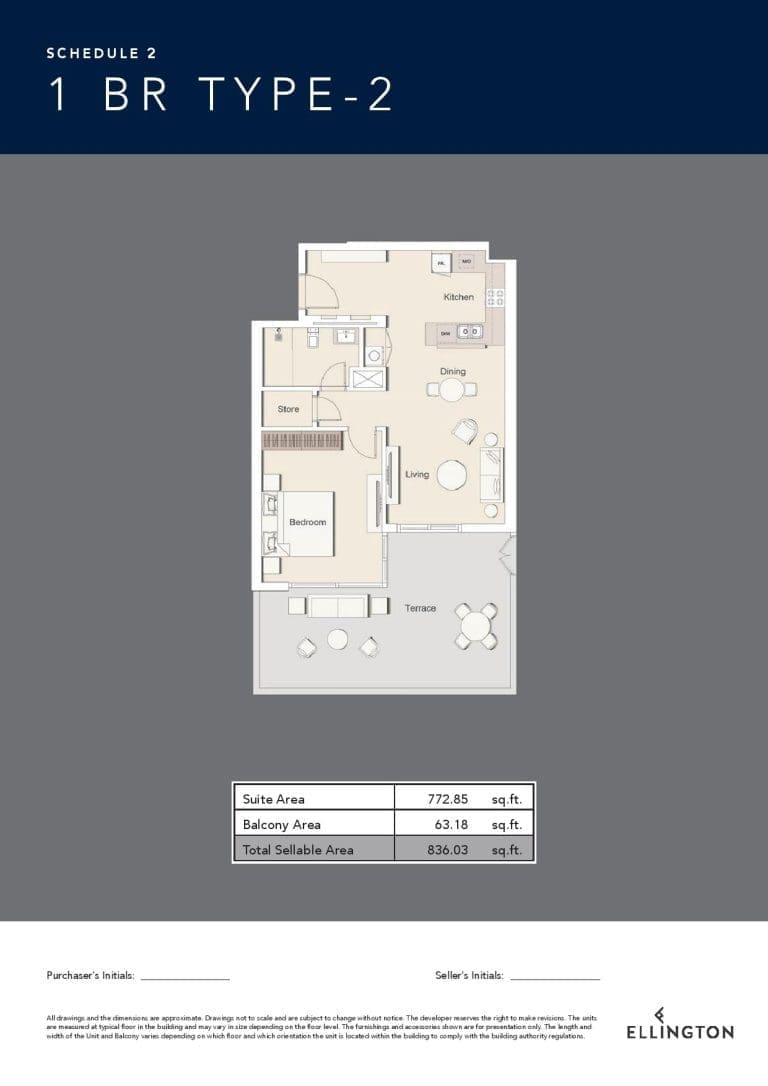 Belgravia 3 – 1 Bedroom Apartment Type 2 Floor Plans