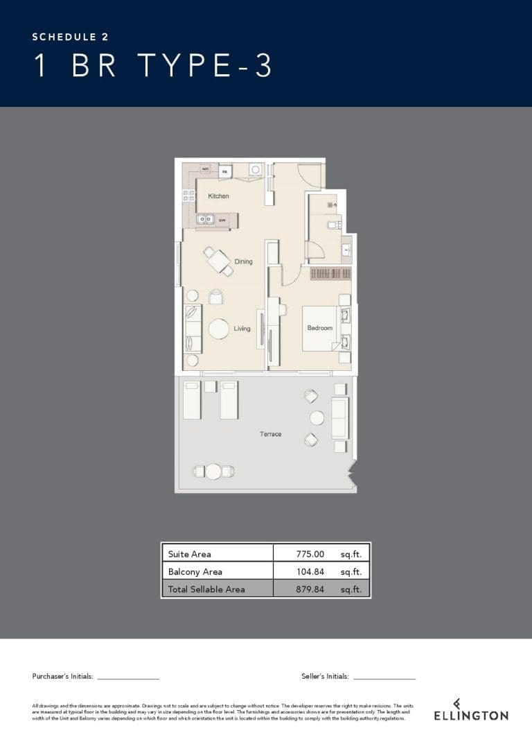 Belgravia 3 – 1 Bedroom Apartment Type 3 Floor Plans