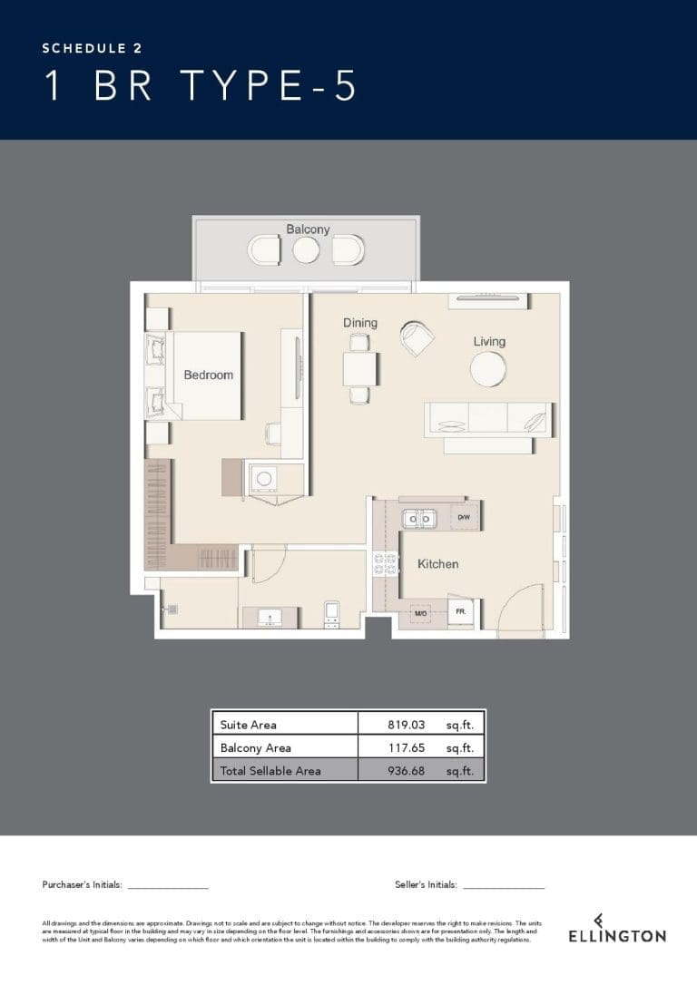 Belgravia 3 – 1 Bedroom Apartment Type 5 Floor Plans