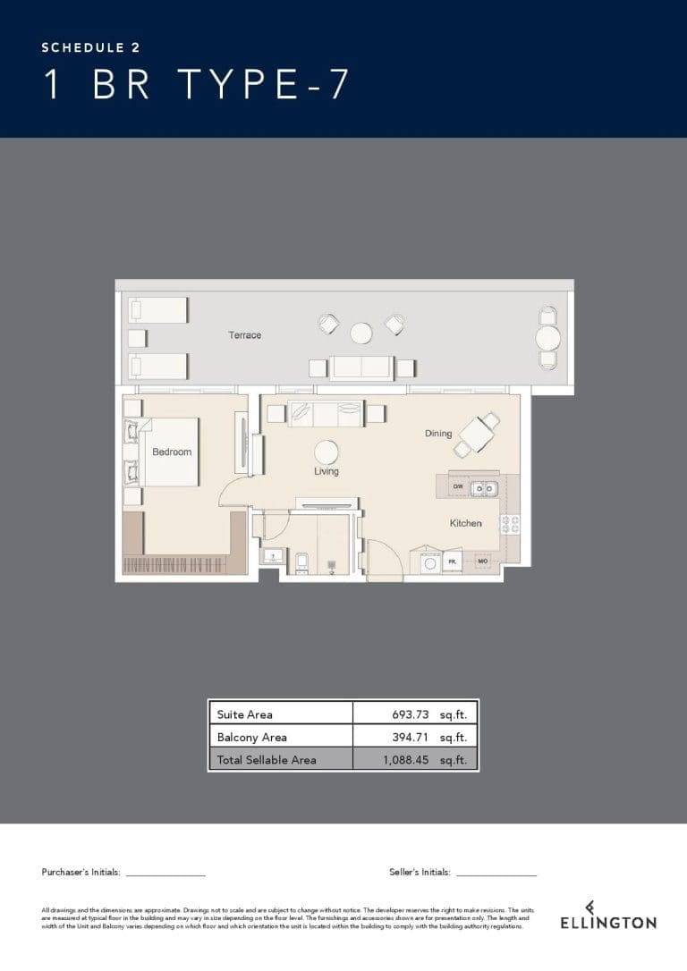 Belgravia 3 – 1 Bedroom Apartment Type 7 Floor Plans