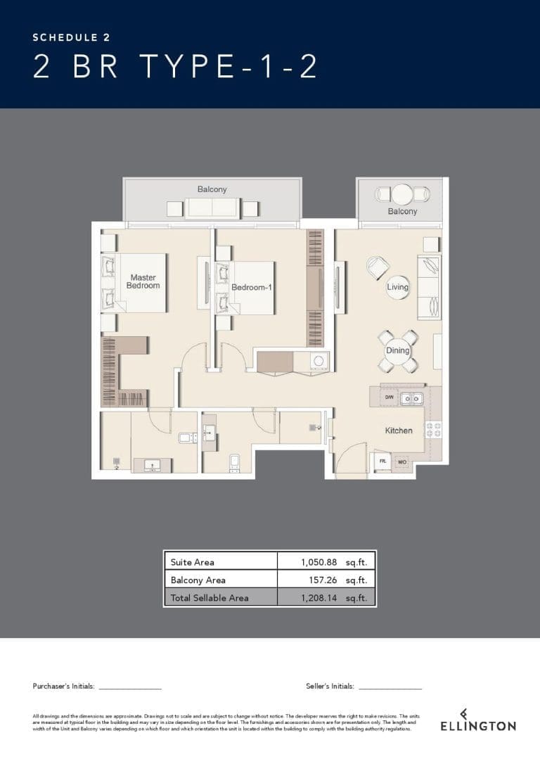 Belgravia 3 – 2 Bedroom Apartment Type 1-2 Floor Plans