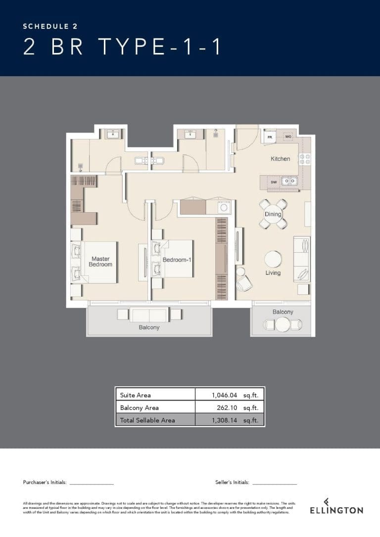 Belgravia 3 – 2 Bedroom Apartment Type 1-1 Floor Plans
