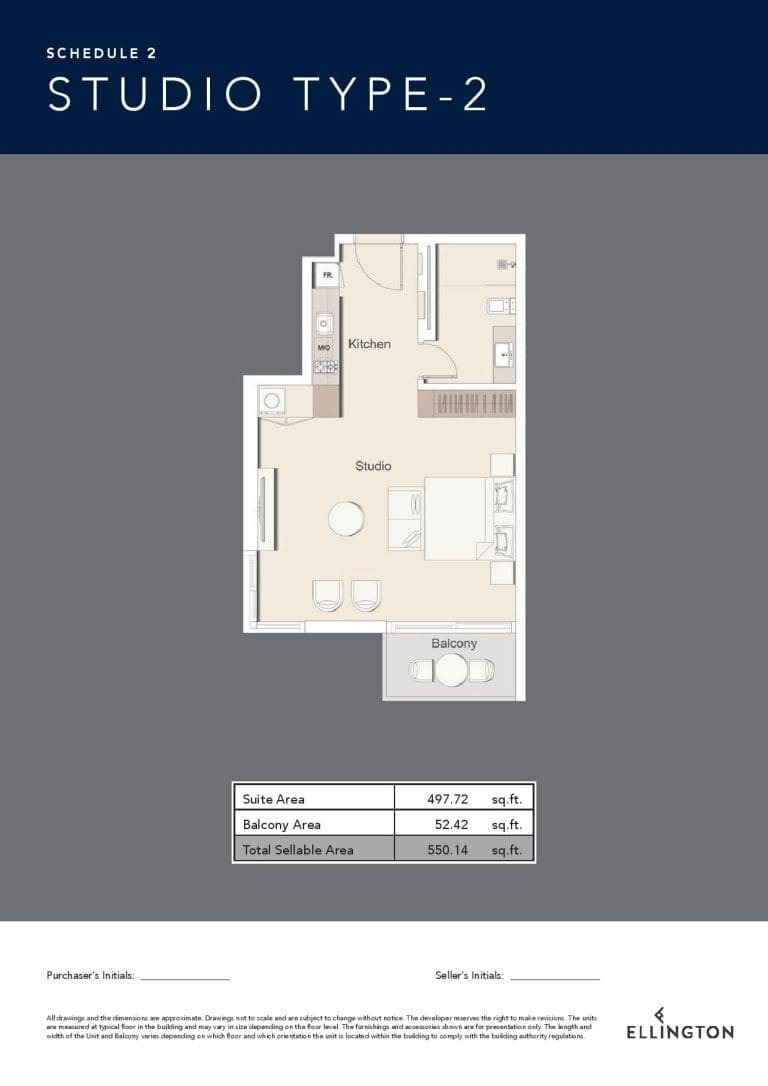 Belgravia 3 – Studio Apartment Type 2 Floor Plans