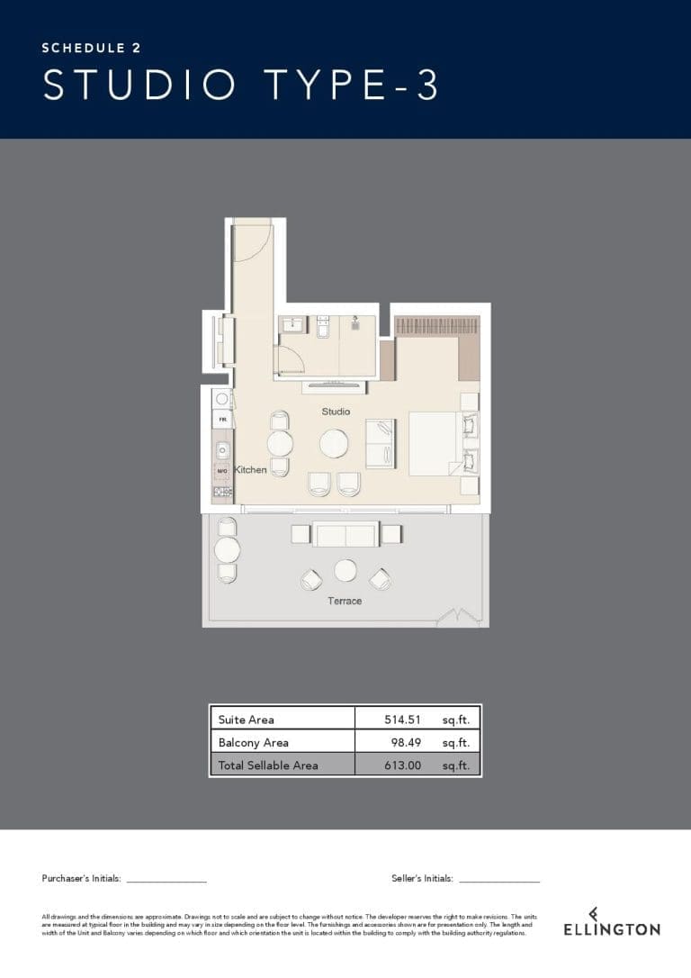Belgravia 3 – Studio Apartment Type 3 Floor Plans