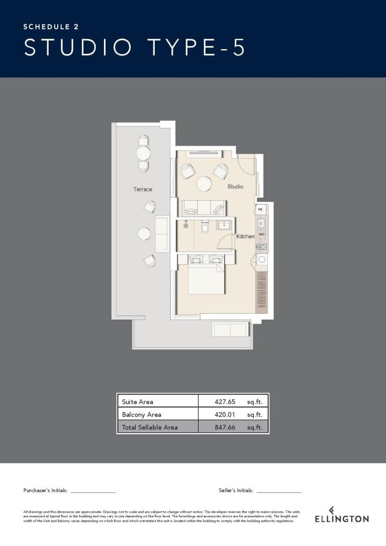 Belgravia 3 – Studio Apartment Type 5 Floor Plans