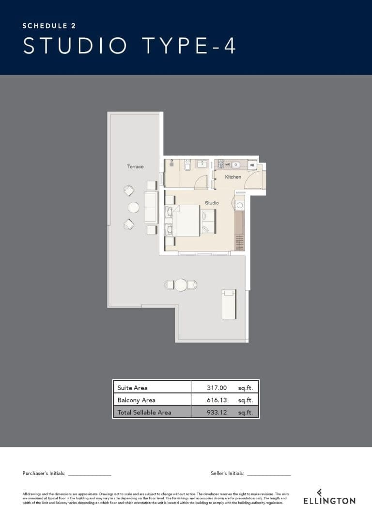 Belgravia 3 – Studio Apartment Type 4 Floor Plans