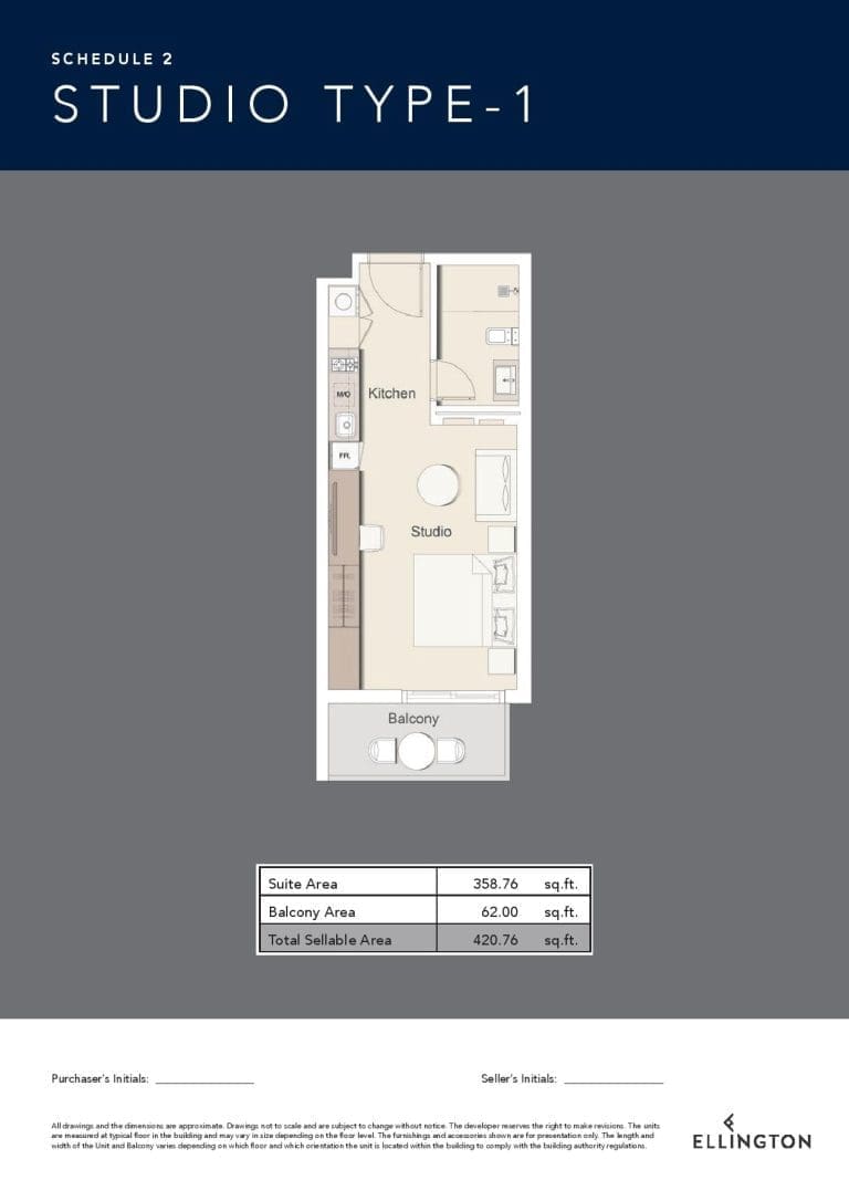 Belgravia 3 – Studio Apartment Type 1 Floor Plans