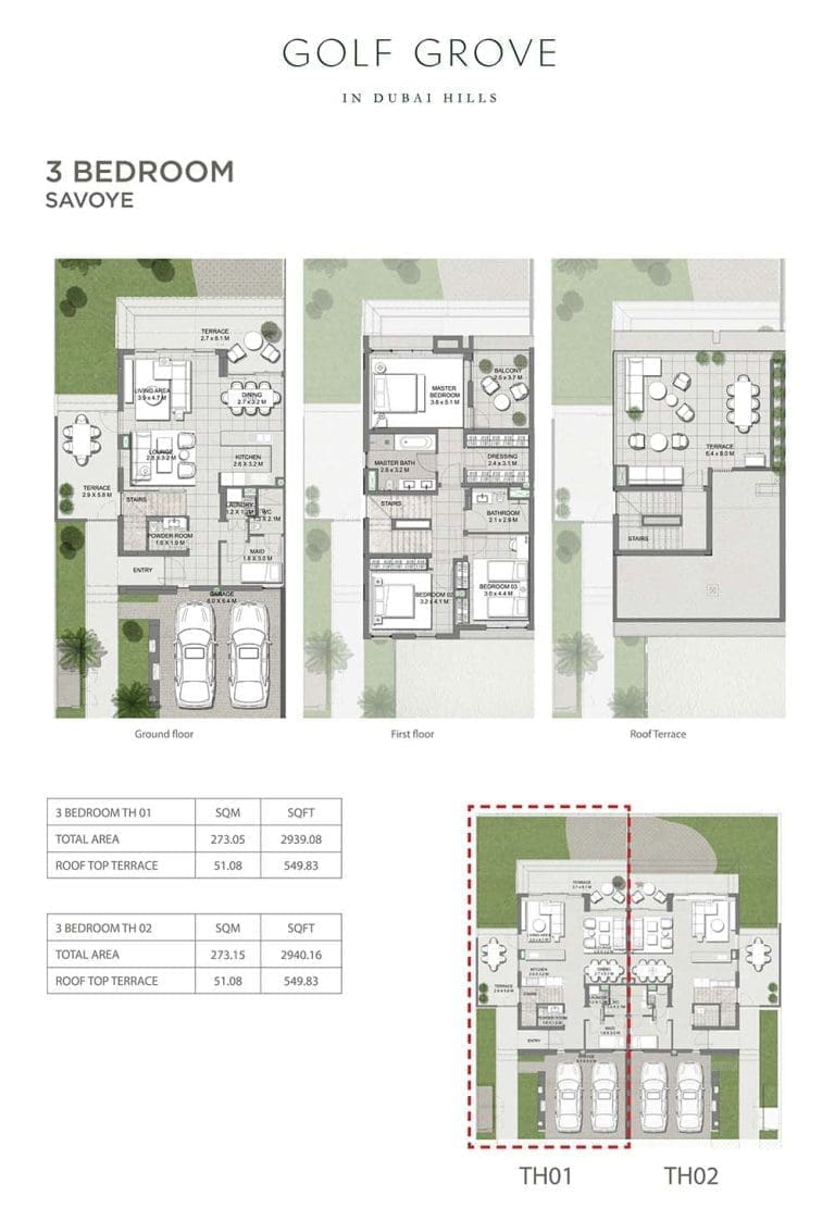 Golf Grove 3 Bedroom Savoye Villas Floor Plans