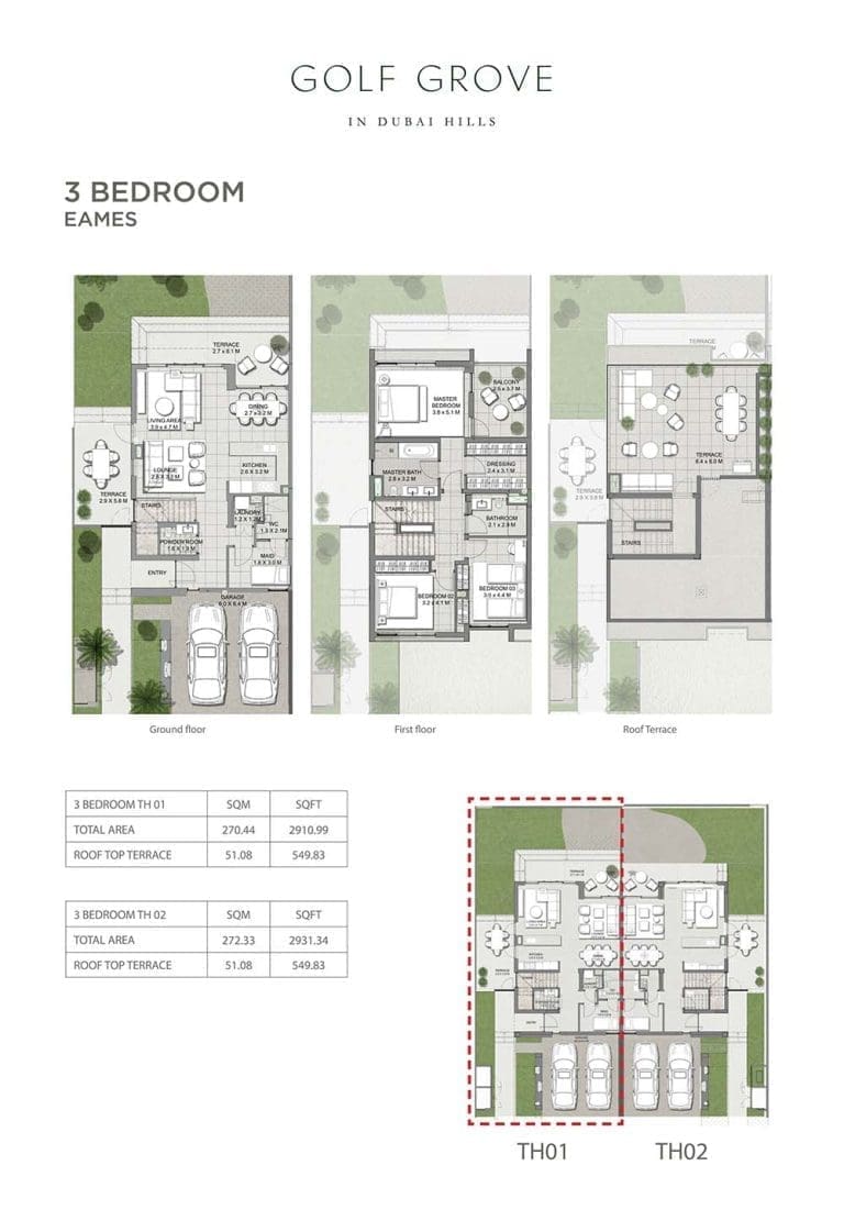 Golf Grove 3 Bedroom Eames Villas Floor Plans