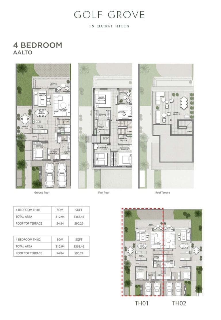 Golf Grove 3 Bedroom Aalto Villas Floor Plans