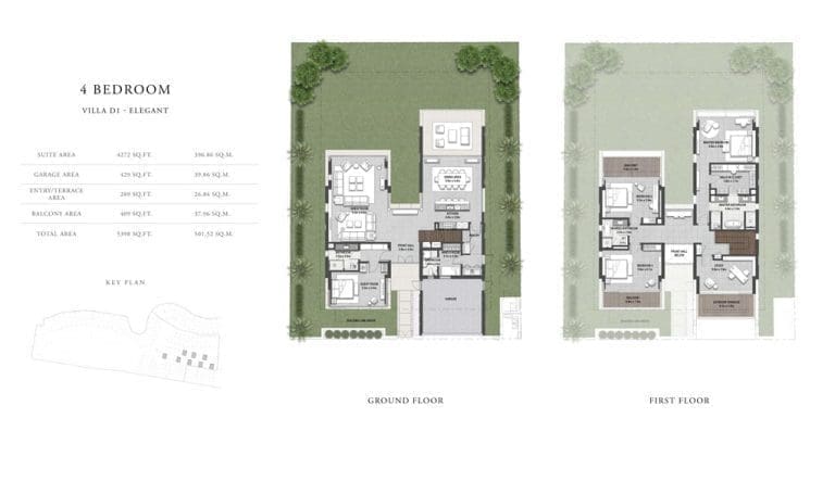 Golf Place 2 – 4 Bedroom Villa Type D1 Elegant Floor Plans