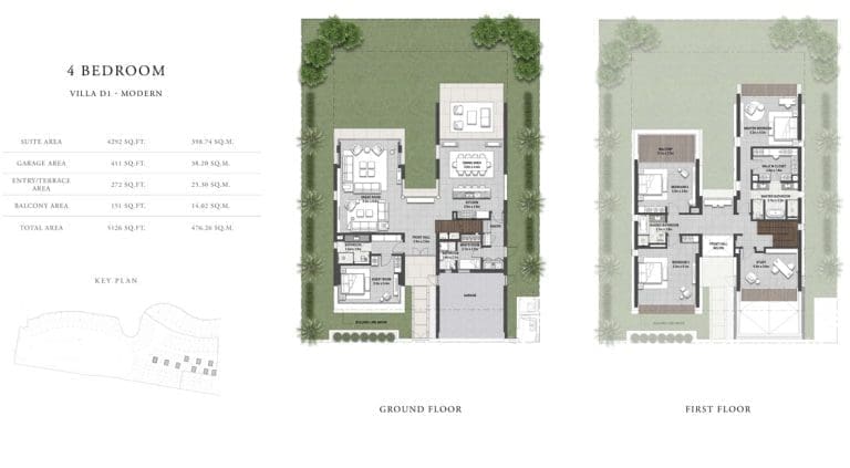 Golf Place 2 – 4 Bedroom Villa Type D1 Modern Floor Plans