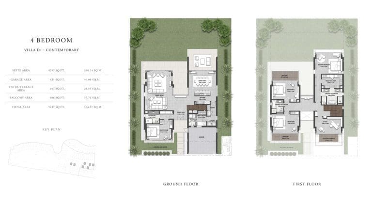 Golf Place 2 – 4 Bedroom Villa Type D1 Contemporary Floor Plans