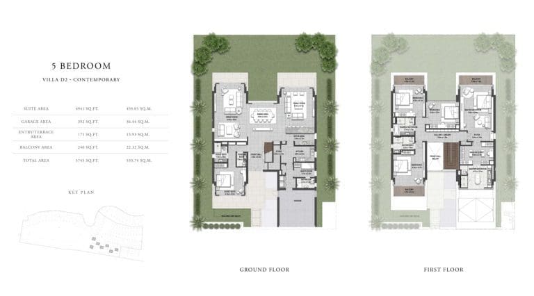 Golf Place 2 – 5 Bedroom Villa Type D2 Contemporary Floor Plans