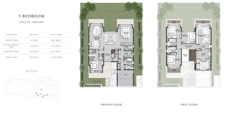 Golf Place 2 – 5 Bedroom Villa Type D2 Elegant Floor Plans