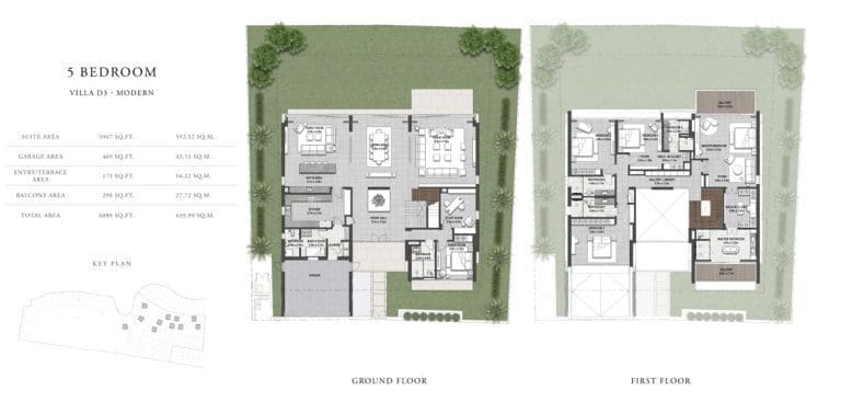 Golf Place 2 – 5 Bedroom Villa Type D2 Modern Floor Plans