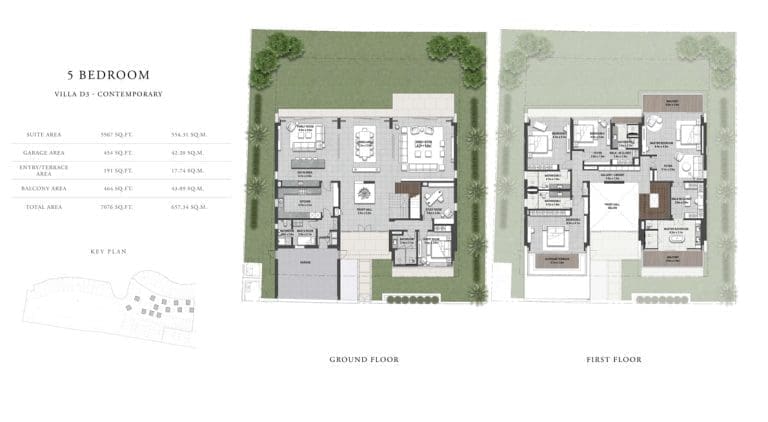 Golf Place 2 – 5 Bedroom Villa Type D3 Contemporary Floor Plans