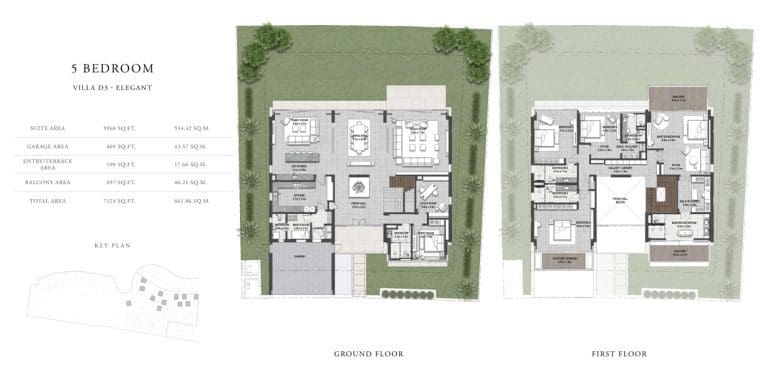 Golf Place 2 – 5 Bedroom Villa Type D3 Elegant Floor Plans