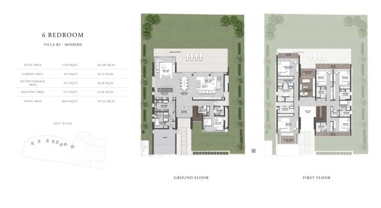 Golf Place 2 – 6 Bedroom Villa Type B2 Modern Floor Plans
