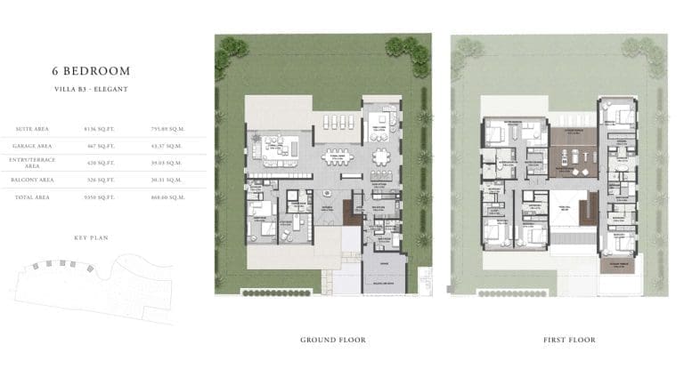 Golf Place 2 – 6 Bedroom Villa Type B3 Elegant Floor Plans
