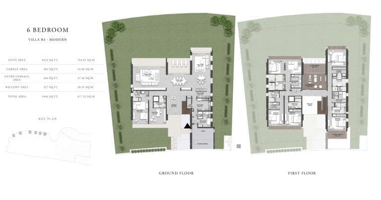 Golf Place 2 – 6 Bedroom Villa Type B3 Modern Floor Plans
