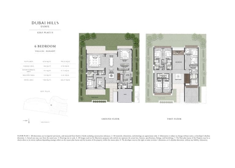 Golf Place 2 – 6 Bedroom Villa Type D4 Elegant Floor Plans