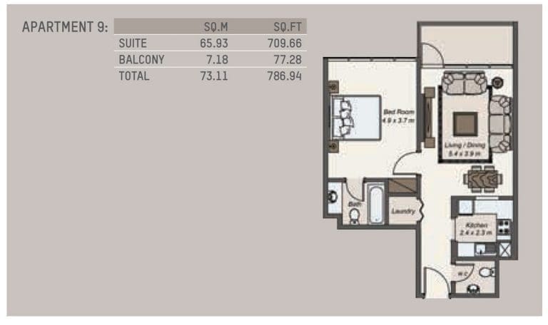 La Riviera 1 Bedroom Apartment 9 Floor Plans