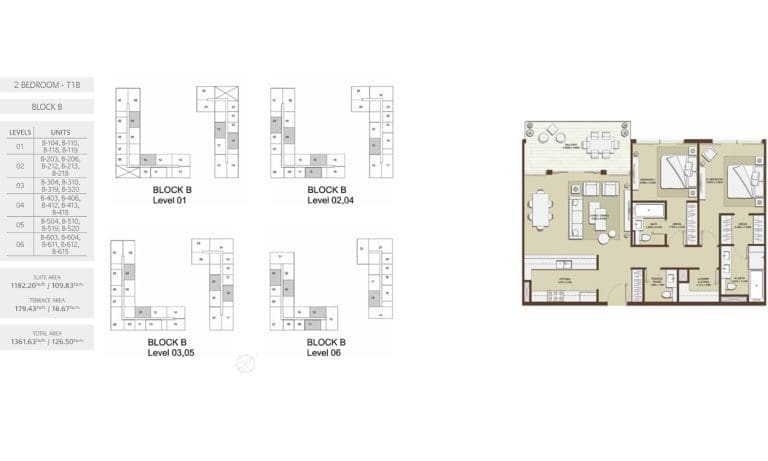 Mulberry 2 Bedroom Apartment Type T1B Block B Floor Plans