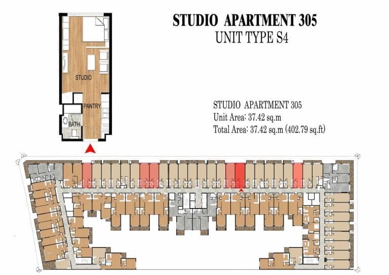 Pantheon Elysee Studio Apartment Floor Plans