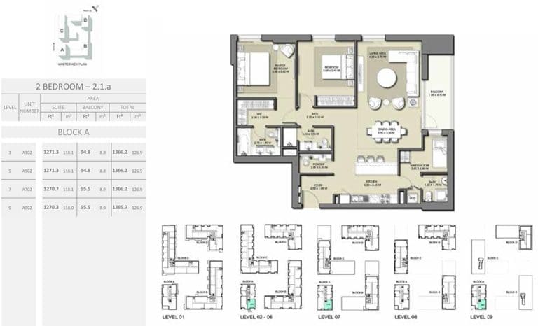 Park Point 2 Bedroom Apartment 2 .1A Block A Floor Plans